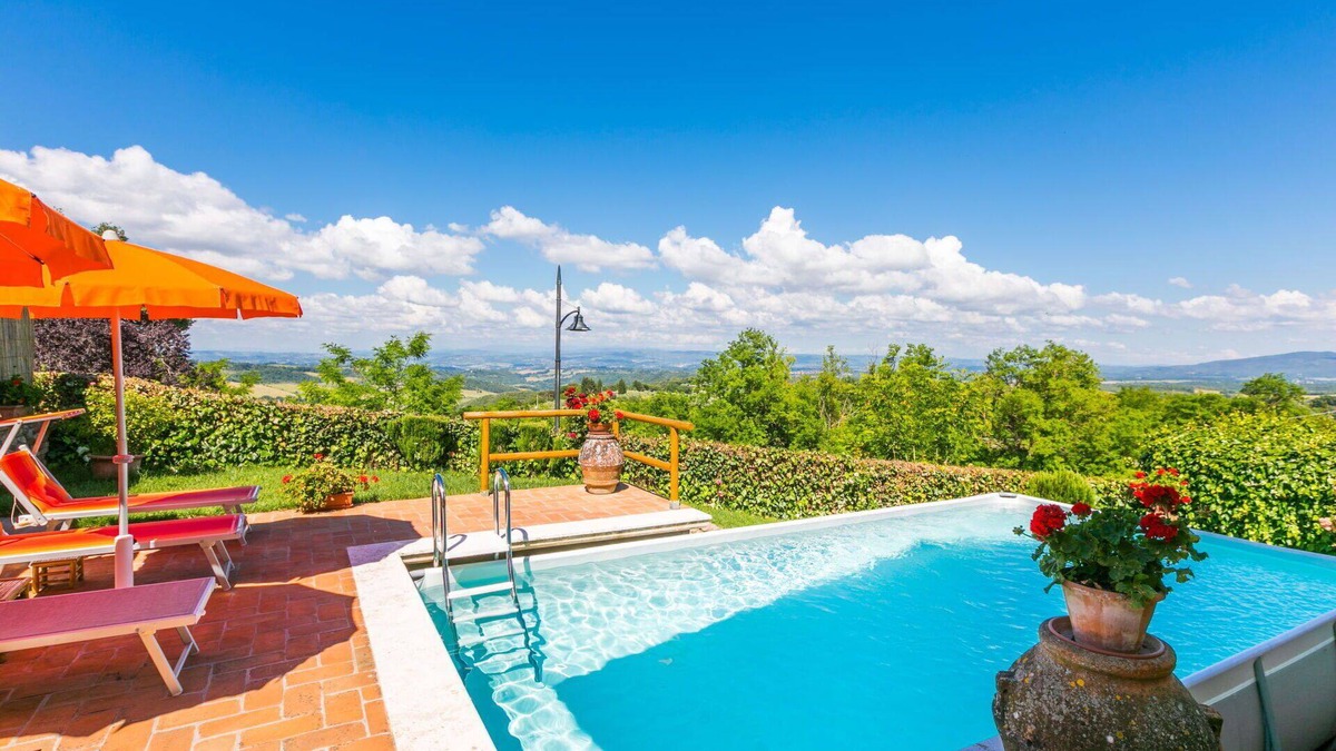 Castel San Gimignano House | Stunning private villa with A/C, private pool, WIFI, TV, patio, pets allowed and panoramic view