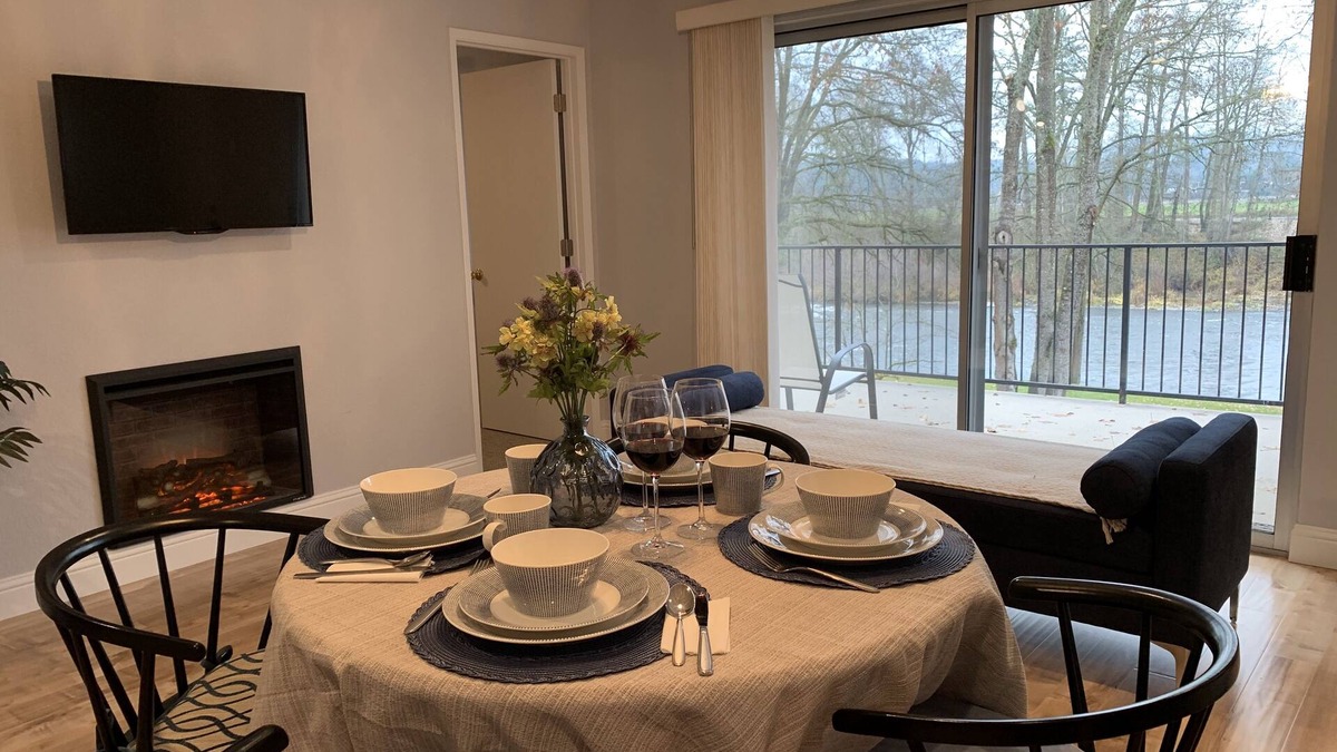 Redwood Apartment | Stunning Rogue River Views from Main Room, Kitchenette and Bedroom