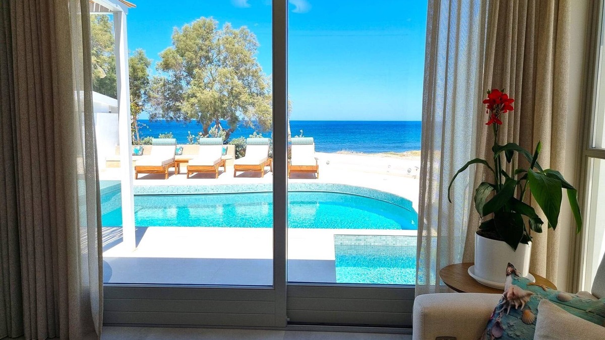 Monolithos Villa | Stunning Seafront Santorini Villa | Villa Aether | 2 Bedrooms | Private.