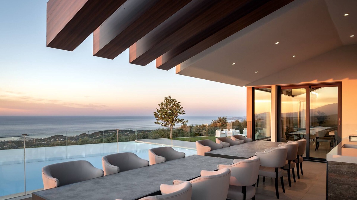 Somatas Villa | Stunning Views, Heated Pool, Hot Tub, Sauna, Gym, Home Cinema, and Full Privacy: by etouri