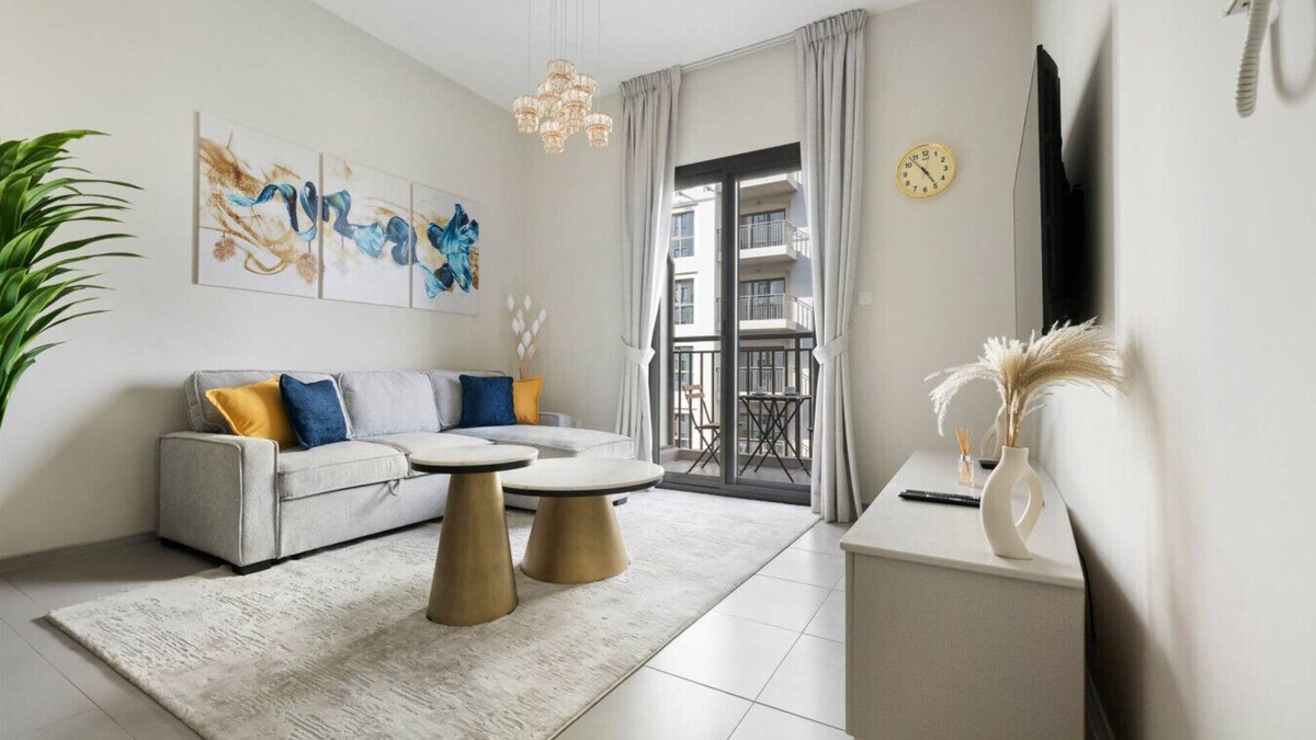 Madinat Zayed Apartment | Stylish 1BR in Safi | Balcony, Pool, Gym | Town Square Dubai