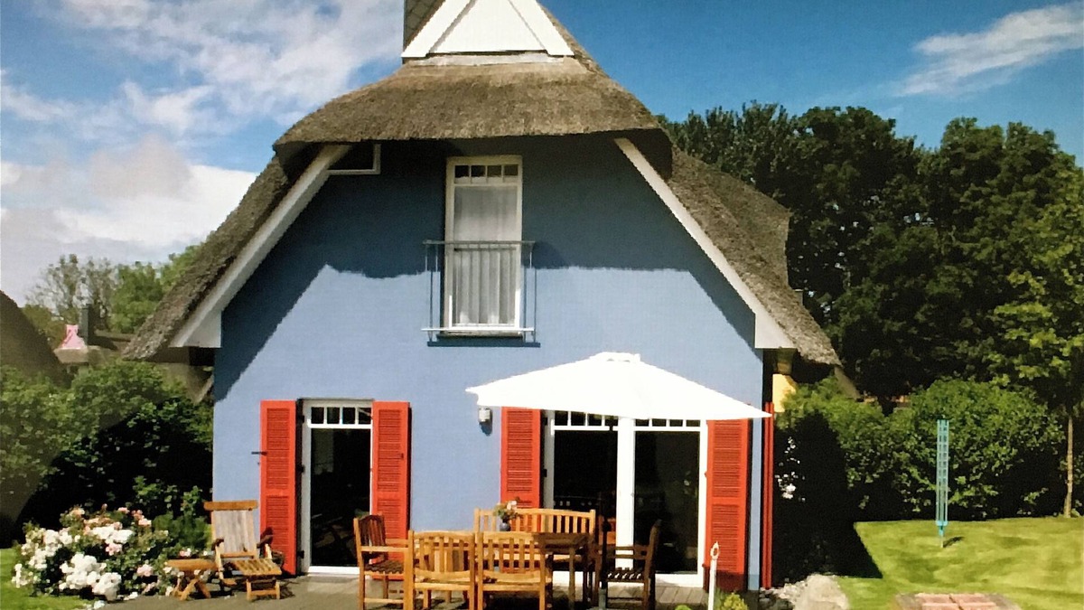 Putgarten House | Stylish thatched roof house with lots of sun, luxury, great garden & lighthouse view