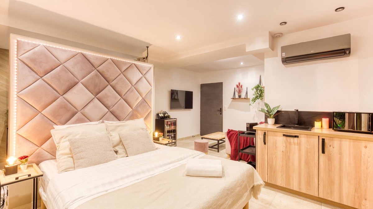 Coupvray Apartment | Suite Wood Love & Spa - 4P Private Sauna and Jacuzzi