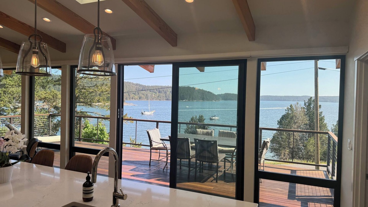 West Sound House | Summer Daze - enjoy in/outdoor living in this new ocean front designer home.