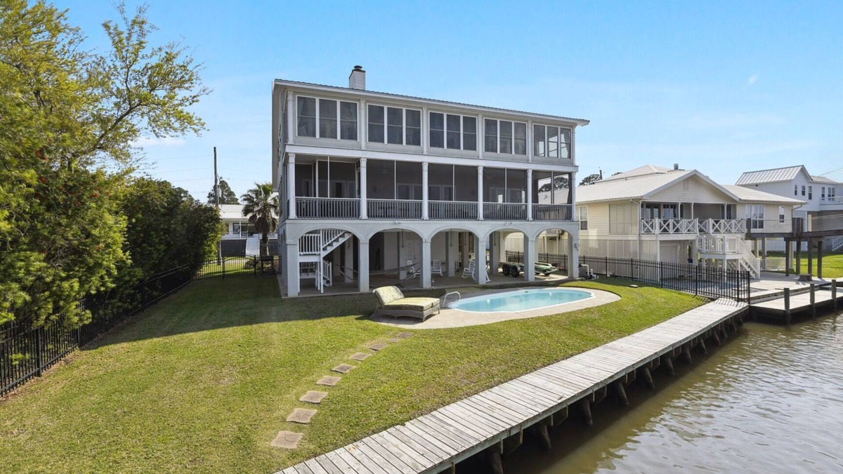 Pass Christian House | Sunsets on the bay with private pool and sunporch/screenporch