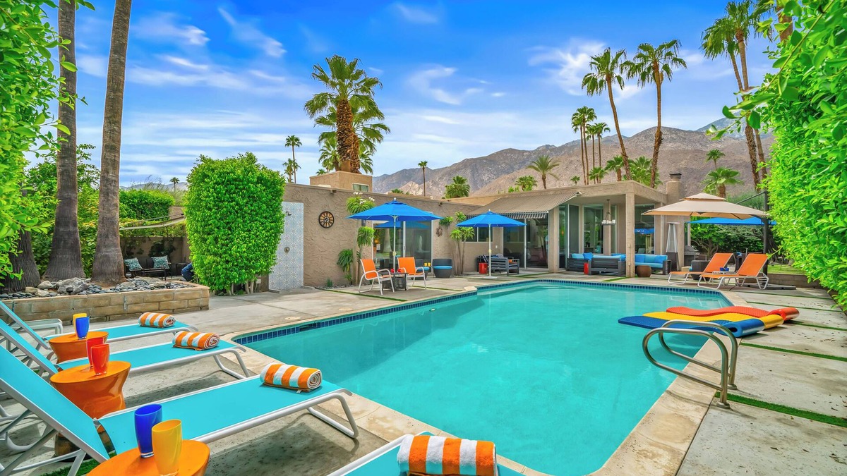 Deepwell Estates House | Suntan Palms - Bold Design, Poolside Fun, Spa, Fire Pit & Views