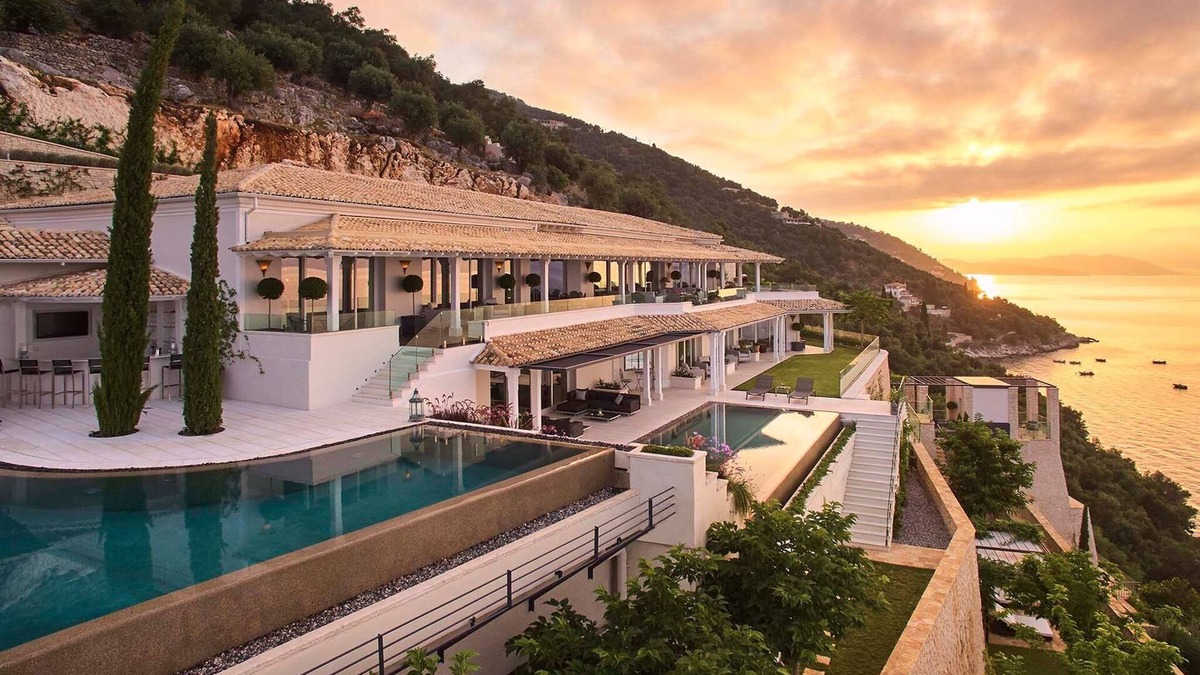 Nisaki Villa | Super Elite Corfu Villa | Villa Paradiso | 6 Bedroom | 2 Heated Infinity Pools.