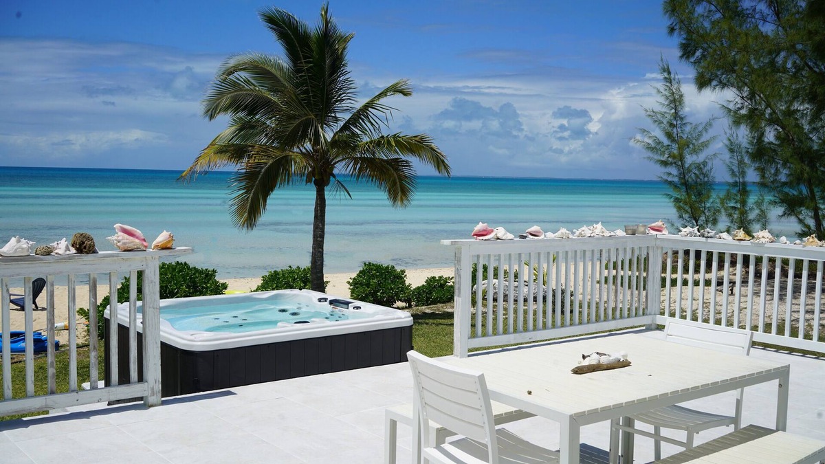 Tarpum Bay Villa | Tarpum Bay, Bahamas -NEW Luxury beachfront villa with private hot tub and beach