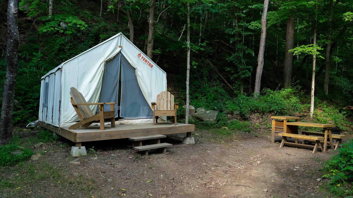 Ansted RV Rental | Tentrr State Park Site - WV Hawk's Nest State Park - Site D - Single Camp