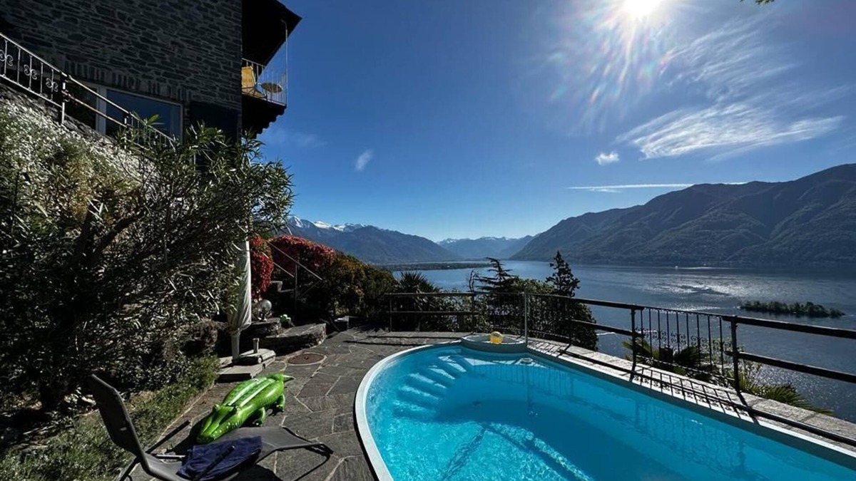 Ronco sopra Ascona House | Tessiner Haus, Privater Außenpool, Eigener Garten, Freier Seeblick
