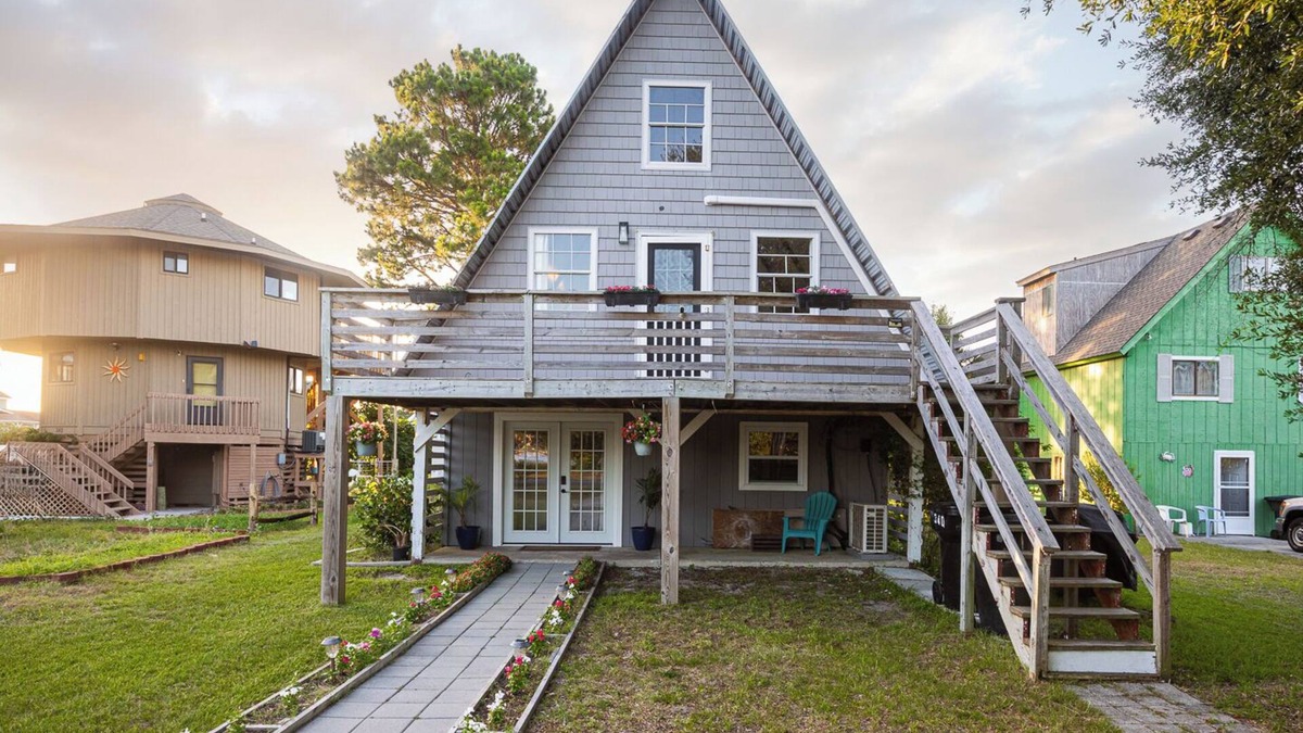 Colington Harbour House | The A-Frame. Canal front home in Colington Habour