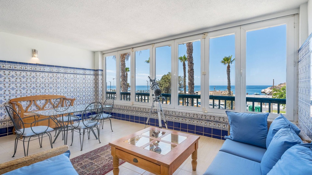 Salobrena Apartment | 'The Beach House at Playa Salobreña' front line beach views, Pool, Garden, Terrace & Wi-Fi