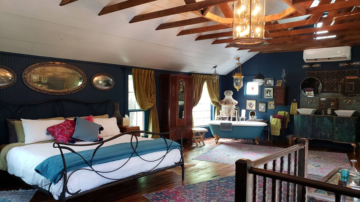 Dickinson Bed & Breakfast | The Birdcage Saloon is true hidden gem, in a secret garden. Romance awaits here