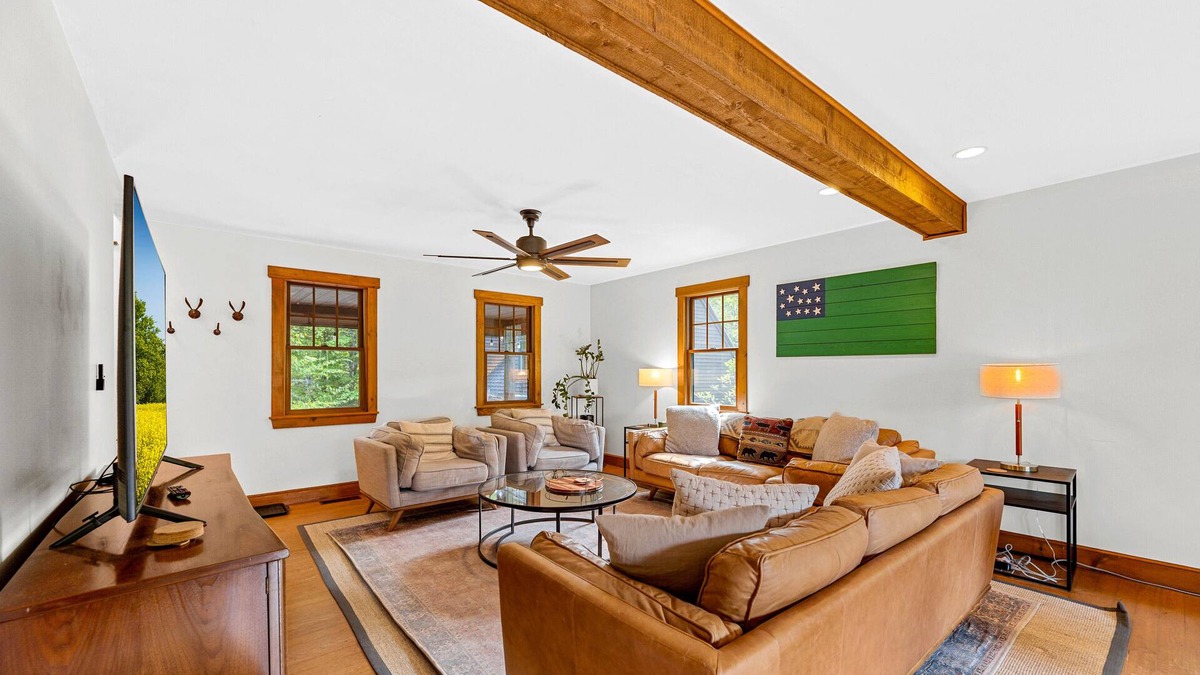 Pittsfield House | The Getaway: Relax with hot tub, fire pit, and mountain views—just 15 mins from Killington slopes!