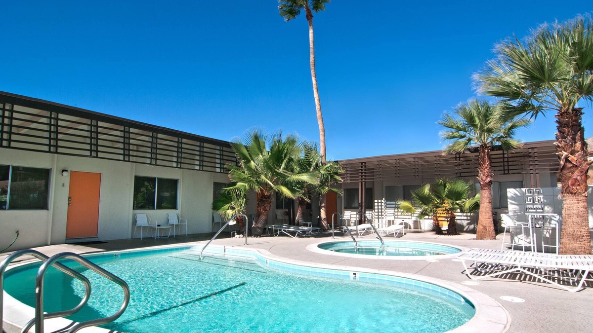 Desert Hot Springs Apartment | The Getaway 1BR #1: Pool, Mountain View, Kids/Pets welcome