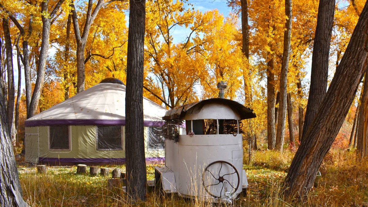 Paonia Cabin | The Grove Yurt is on the North Fork River with outdoor kitchen 2 miles to Paonia