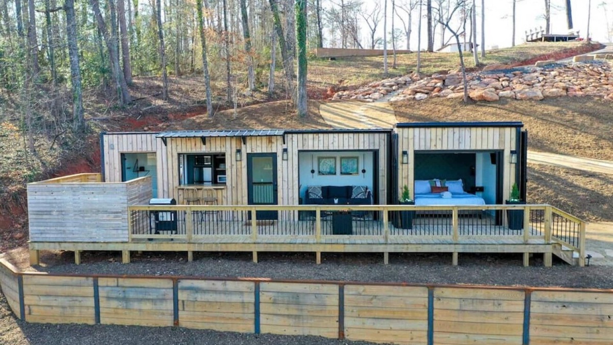 Greenville - Spartanburg Apartment | The Hive · Luxe Shipping Container w/King on Lakefront Farm