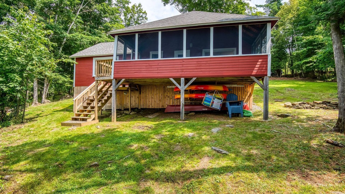 Rangeley House | The Little Red Camp - private waterfront on Rangeley Lake, wood stove and fire pit