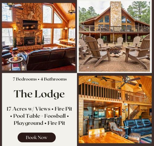 Clay Springs House | The Lodge Large Cabin, 17 Acres, Playground, Forest Access