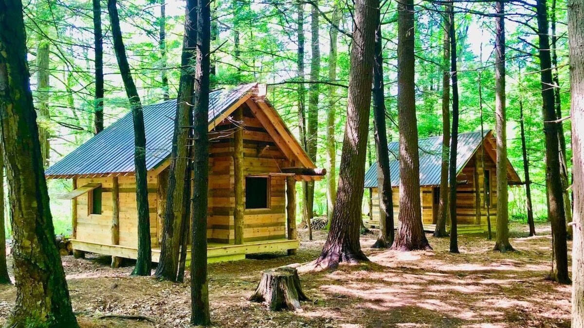 Newtonville Cabin | TimberTown Cabin #3 at June Farms, GLAMPING at it's finest!