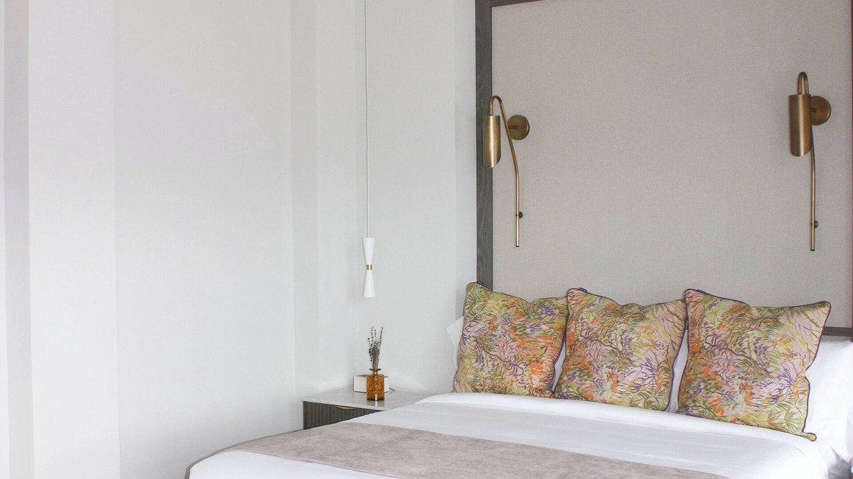 Cumming Apartment | Toile & Bubble Lavender Suite