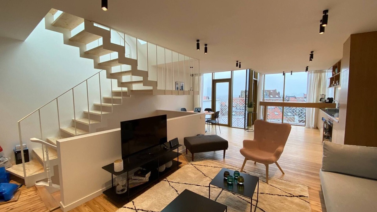 Postel Apartment | Top Floor New Duplex Stunning View In Trendy St Gilles