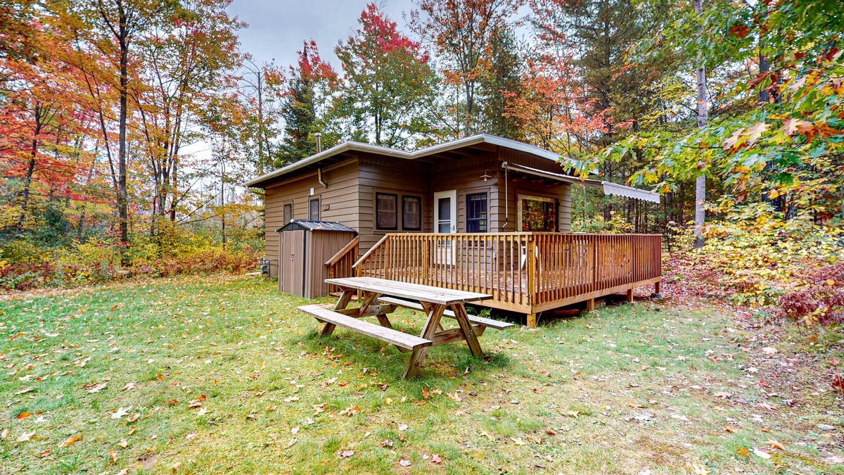Rhinelander Cabin | Tranquil & serene cabin getaway w/large patio, fire pit, & lovely nature views