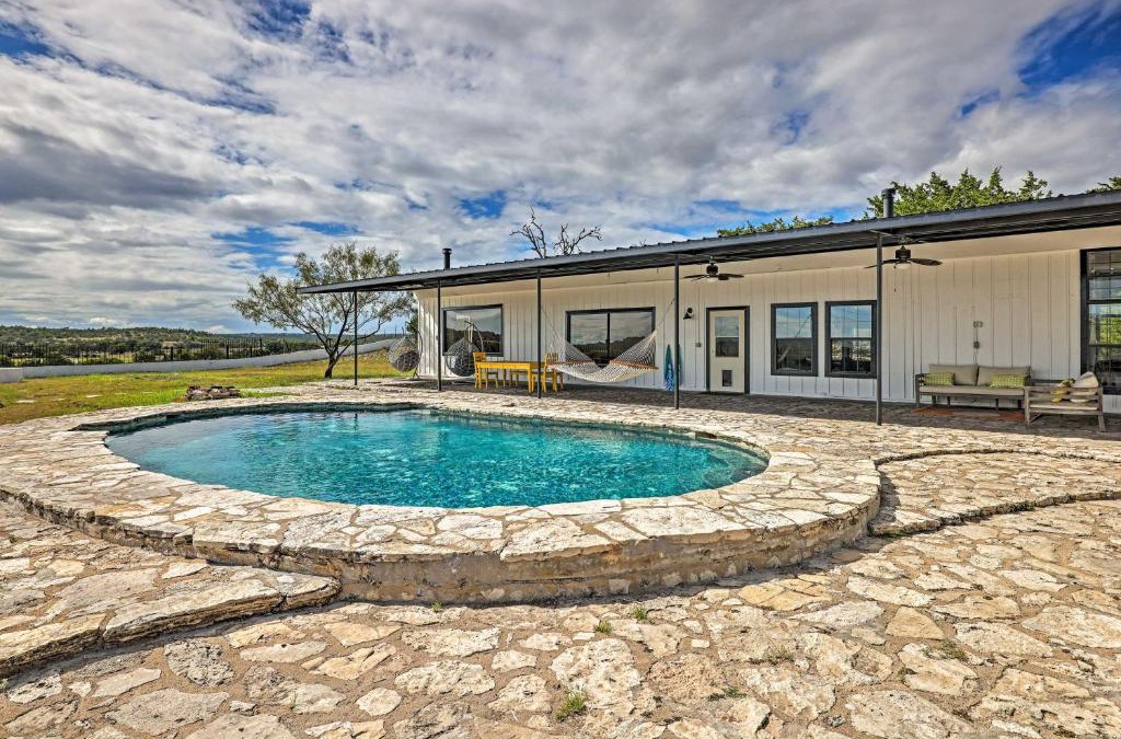 Fredericksburg House | Trendy Fredericksburg Pad with Pool and Valley Views!