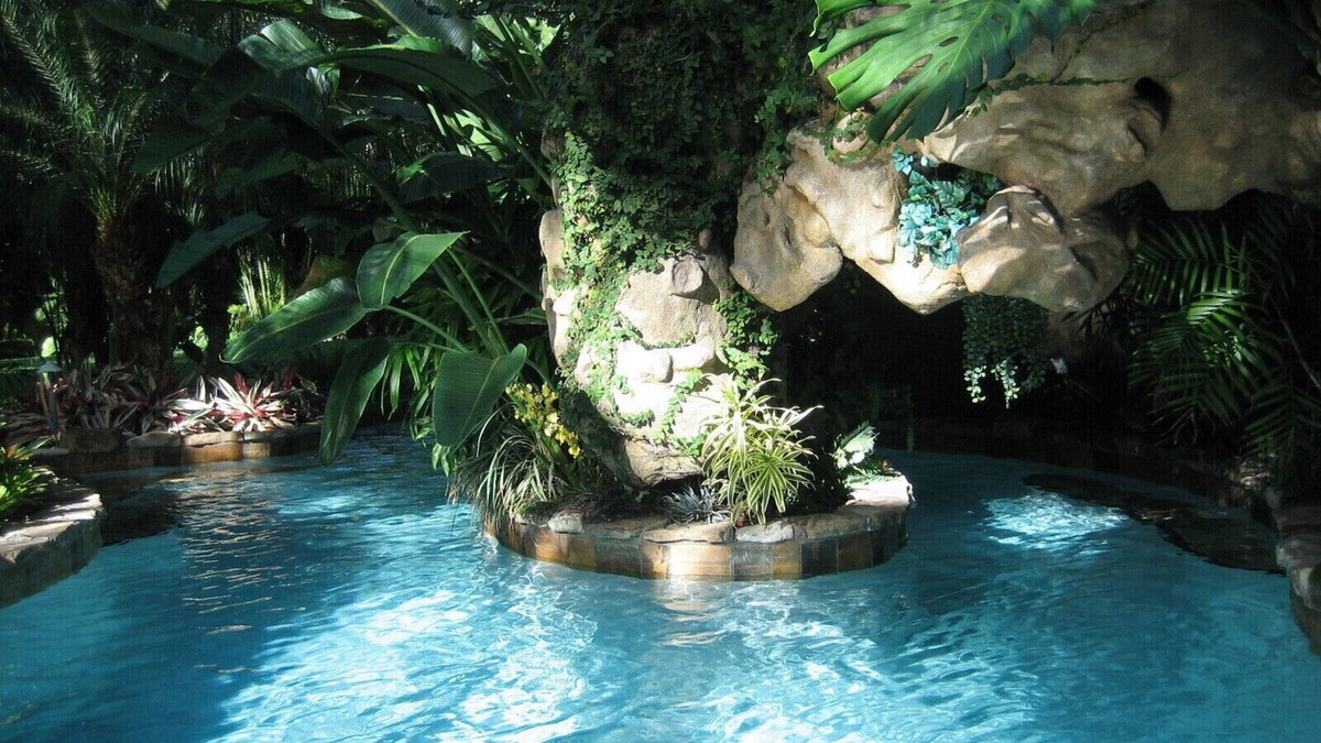 Sailboat Bend House | Tropical House with 80' boat dock and waterfall pool on the New River