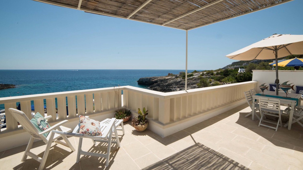 Marina di Novaglie House | Typical dwelling with terrace facing the sea 30mt from the beach Novaglie