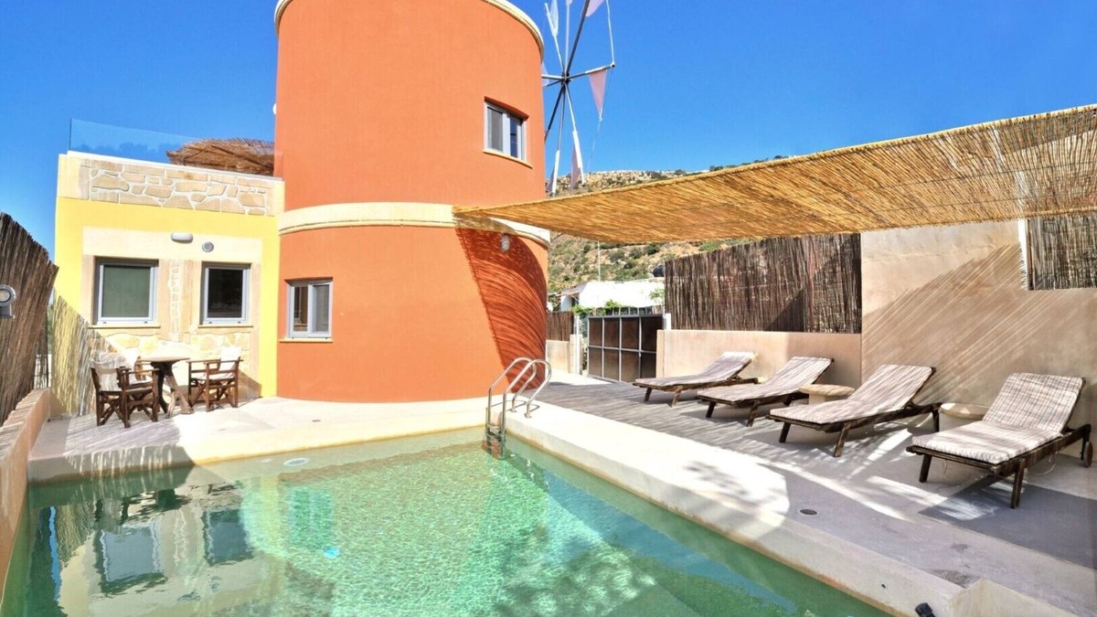 Drapanias Villa | Unique Mill Villa - Private Pool&Jacuzzi-Stunning View