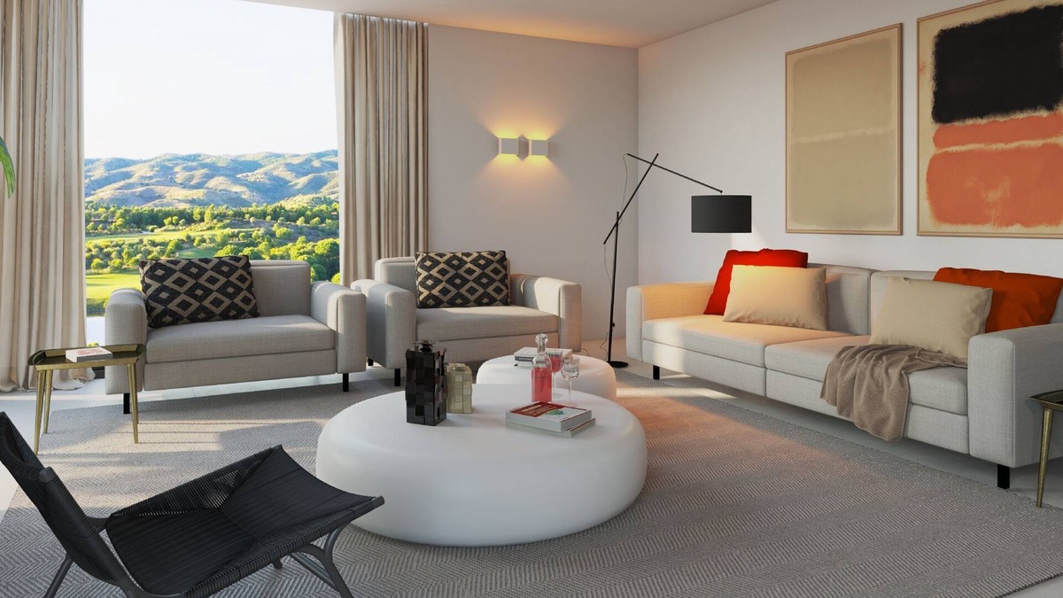 Vila Nova De Cacela Apartment | Unwind on the shaded terrace overlooking the lush gardens and pool.