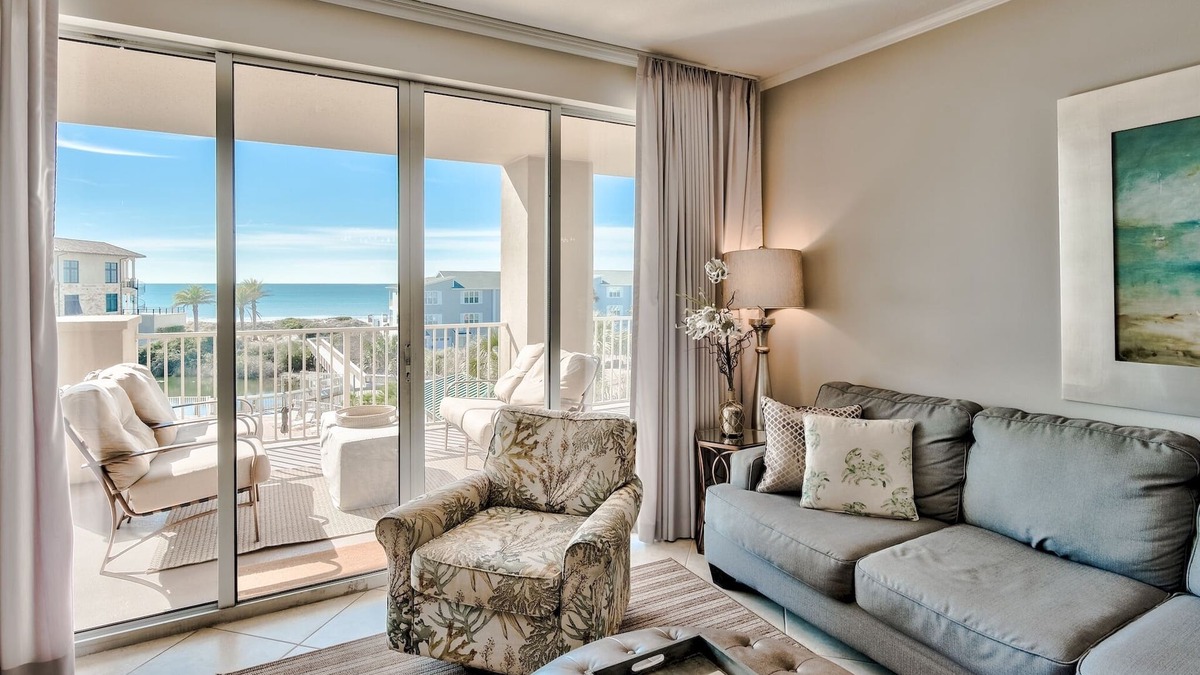 Santa Rosa Beach Condo | Updated corner gulf front San Remo 309, 3/3, private beach/pool/hot tub/gym!