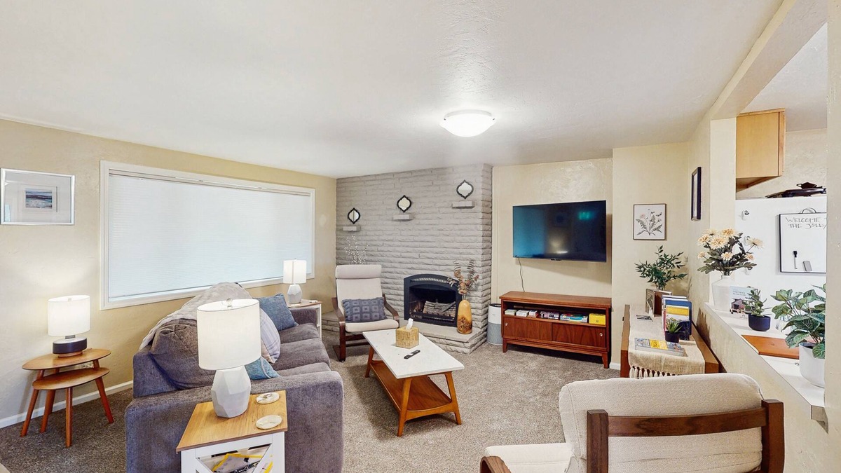 Friendly House | Upper level of duplex with a large deck & mountain view - dog friendly for 1 dog
