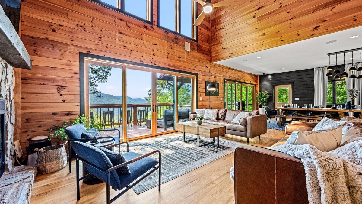 Maggie Valley House | Views, Hot Tub, Sauna, GameRoom, Theater, Sleeps 23, Near Skiing & Polar Express