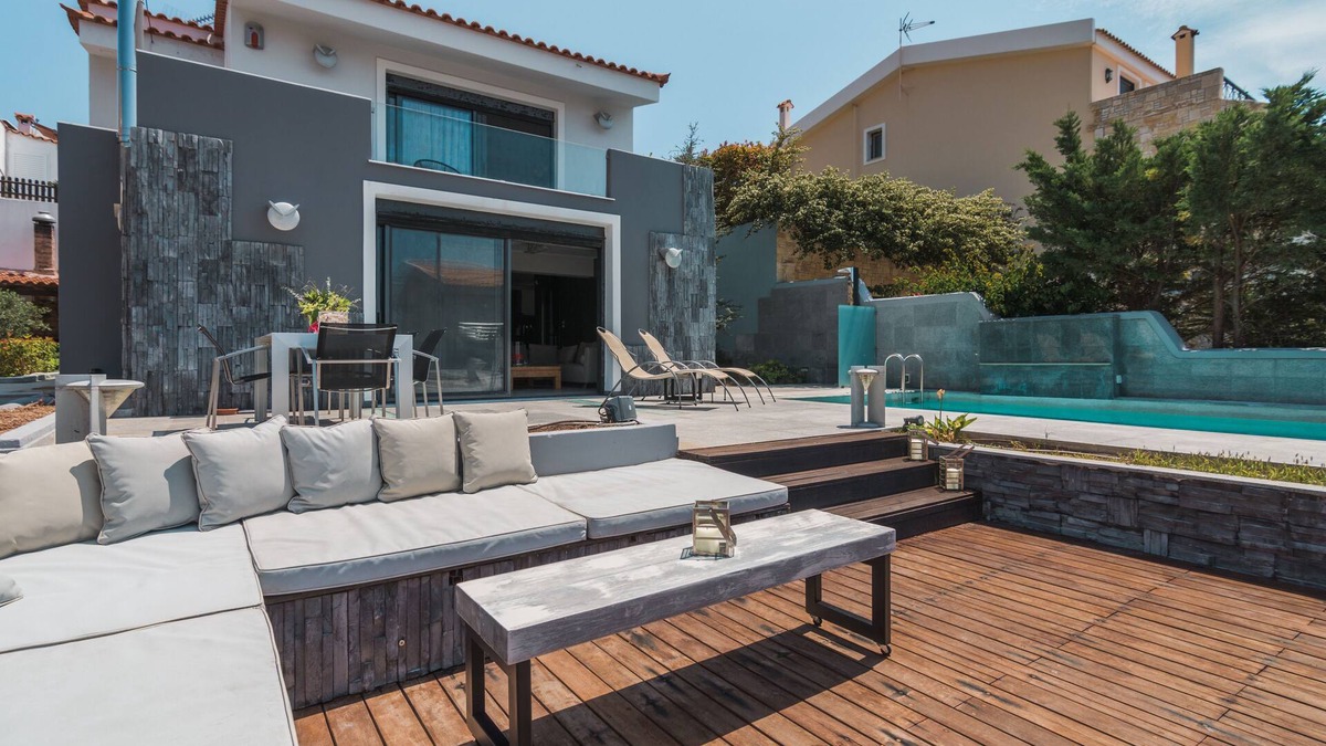 Palaia Fokaia Villa | Villa Adam ,Very Close to the Temple of Poseidon. Private Pool next to the beach