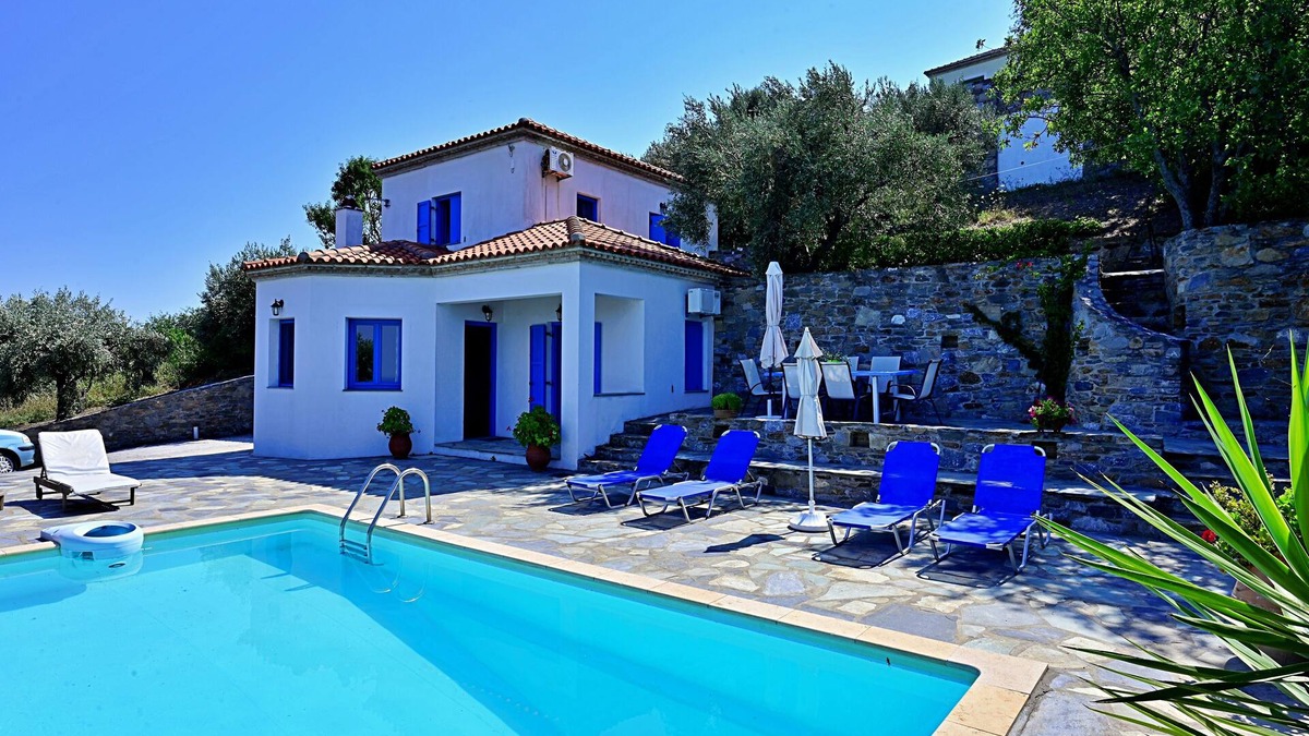 Skopelos Town Villa | Villa Afroditi- Panoramic view - Private swimming pool