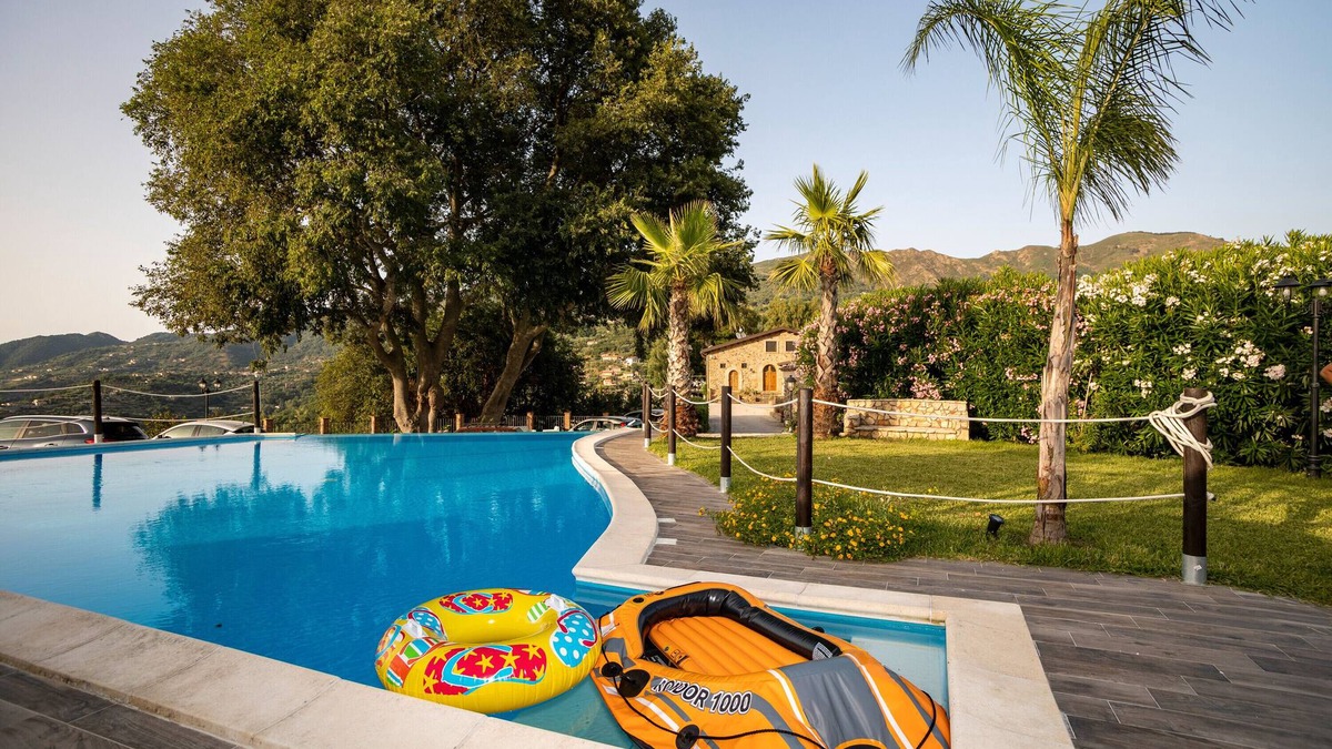 Sant'Angelo di Brolo Villa | Villa 'Arcaloro Resort' with Sea View, Shared Pool and Wi-Fi