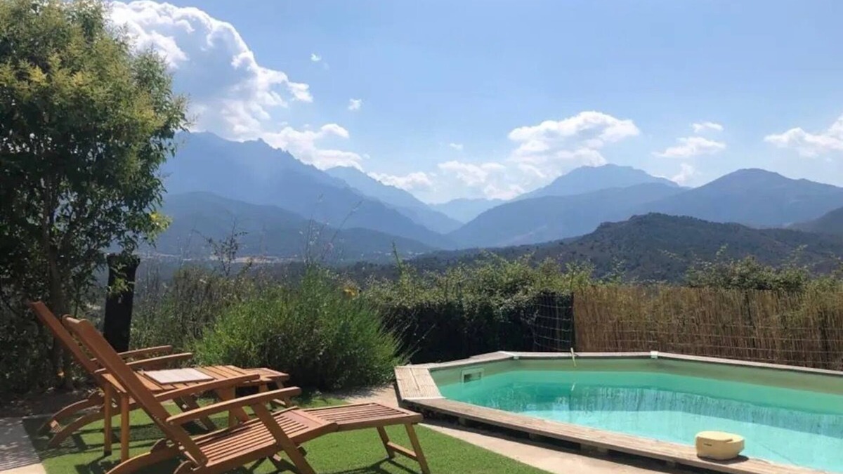 Canavaggia Villa | Villa Asphodèle - New semi-sunken swimming pool, quiet and valley view