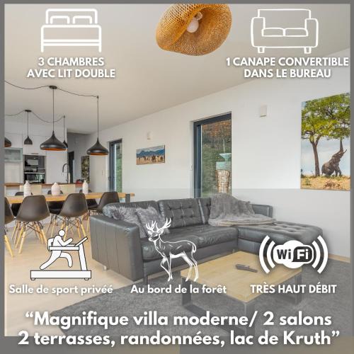 Saint-Amarin Villa | Villa calme avec vue 4 à 8 personnes - salle de sport