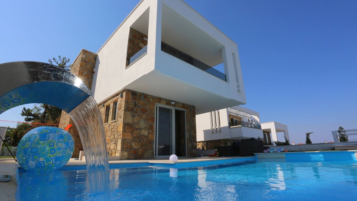 Pefkochori Villa | Villa Douglas - Private Pool, BBQ, 4 Bdrms, View