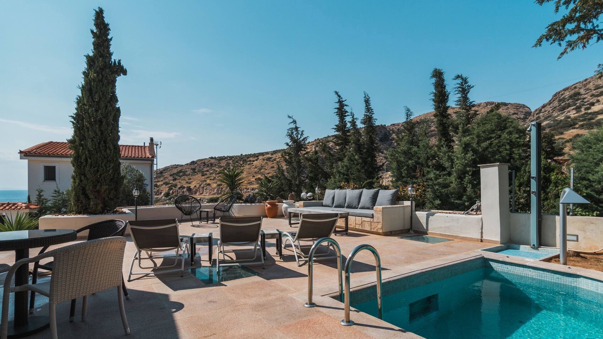 Palaia Fokaia Villa | Villa Eve, Next to the Temple of Poseidon. Private Pool next to the beach