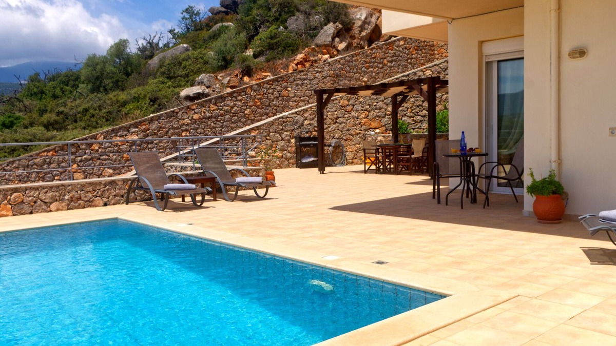 Vathi Villa | Villa Hibiscus , Piscine Privée et Splendide vue