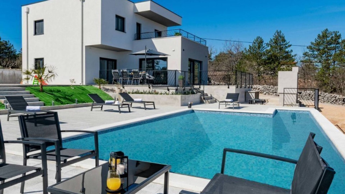 Grubine Villa | VILLA KARIN - NEW - modern villa, EV charger,pool, amazing view, playground, BBQ