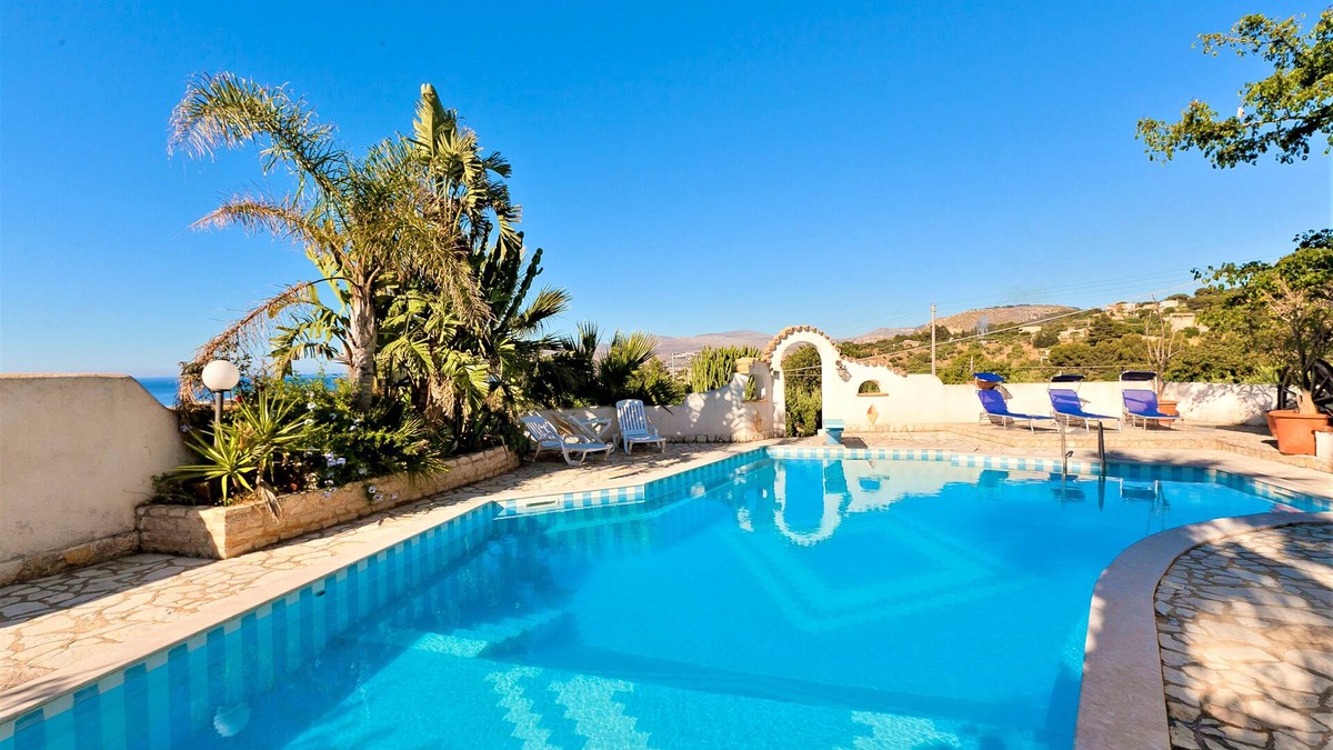 Valderice Villa | Villa Le Palme with private pool and seaview on San Vito Lo Capo
