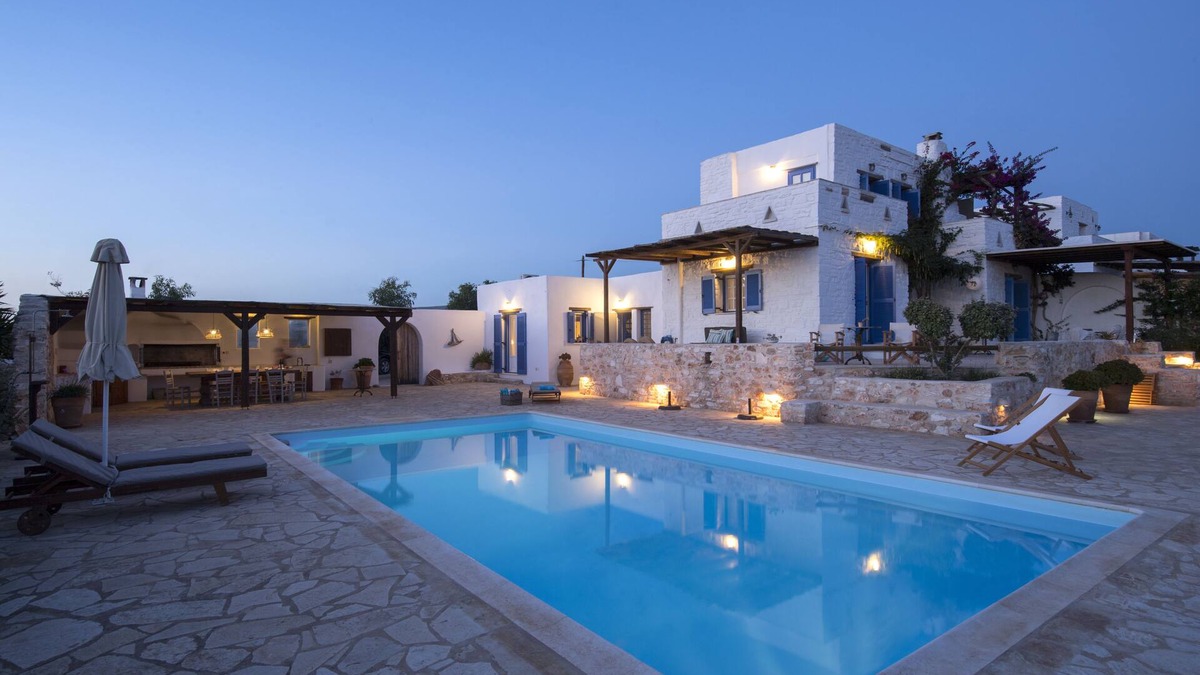 Kampos Villa | "Villa Lygeia" stunning Sea View, 3 Bedroom, Pool, BBQ
