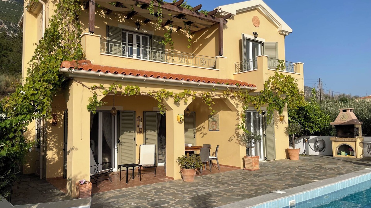 Mousata Villa | Villa Magdalani a Family Villa with Private Pool, Sea and Mountain Views.