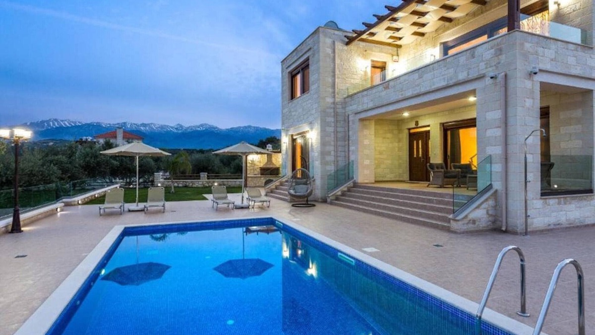 Kalyves Villa | Villa Medina - Modern Stone Villa - groups/family