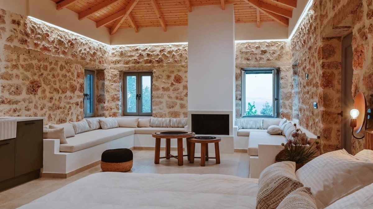 Loutsa Villa | Villa Nevas (5000sqm plot with Private Stone House with Pool and Amazing Seaview)