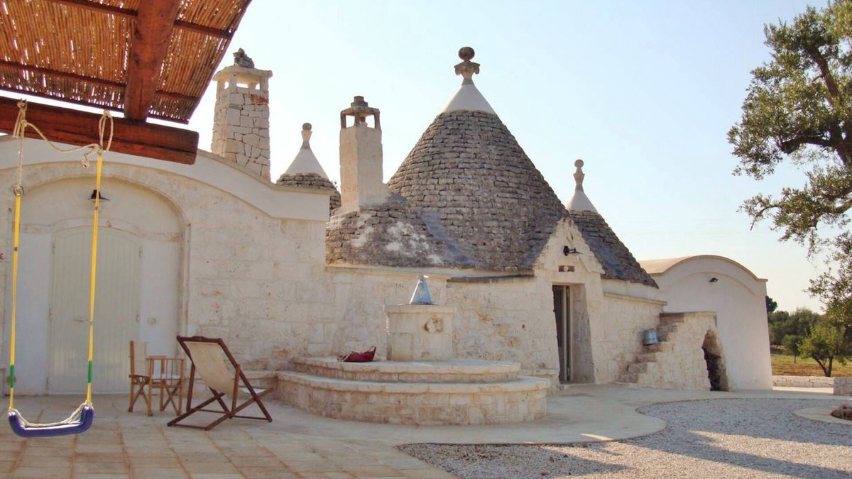 Ostuni Villa | Villa of 4 conical roofs (trullo), fully renovated in big property. Sea view
